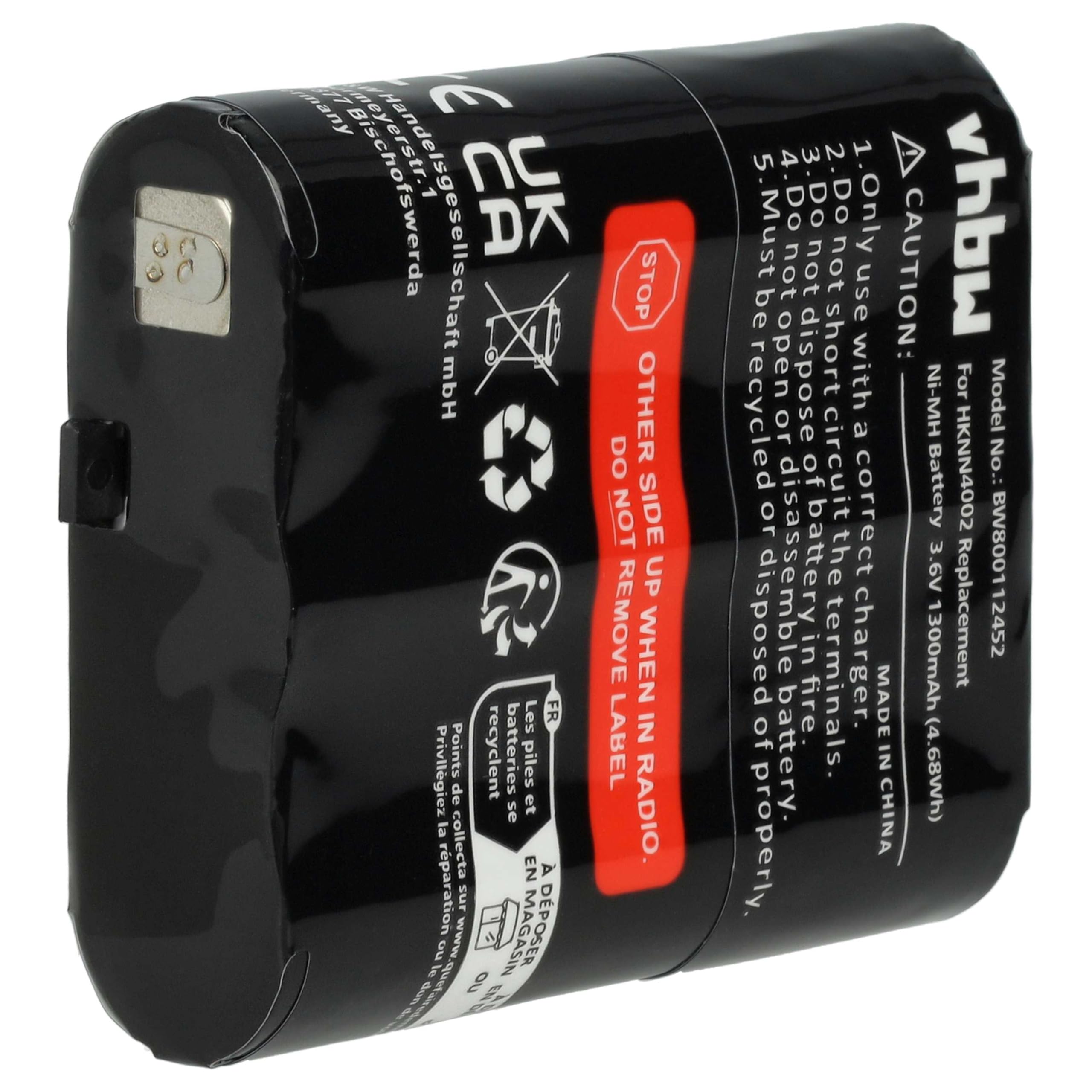 vhbw bateria NiMH 1300mAh 3,6V do Motorola Talkabout T5412 T5422 T5532 T5622 T62 radio