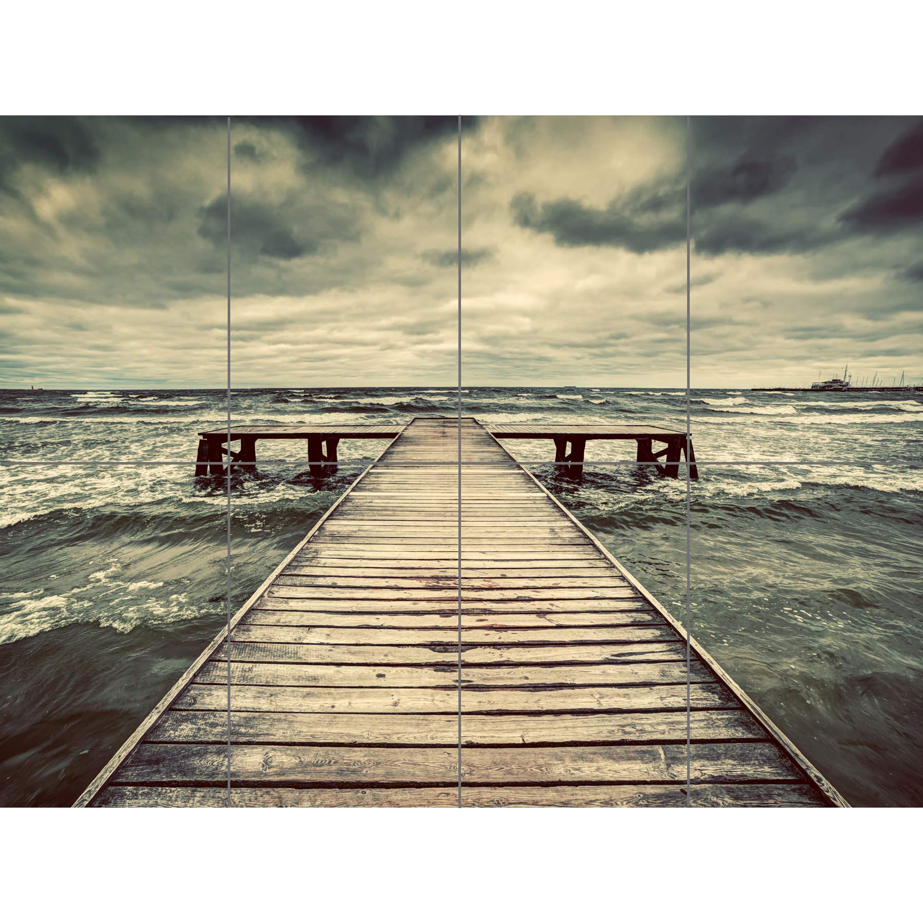 Artery8 Pier With Storm Clouds XL Giant Panel Poster (8 Sections)
