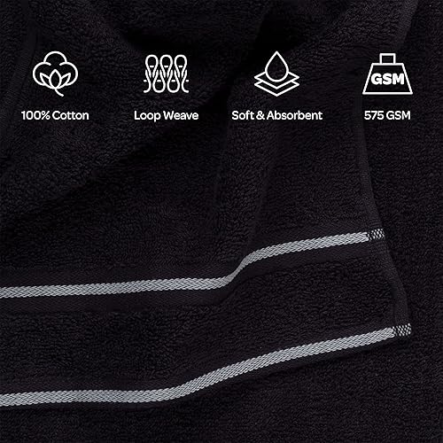 Miniatura 5 de Bedford Home Rio - Juego de toallas de algodón (8 unidades), color negro