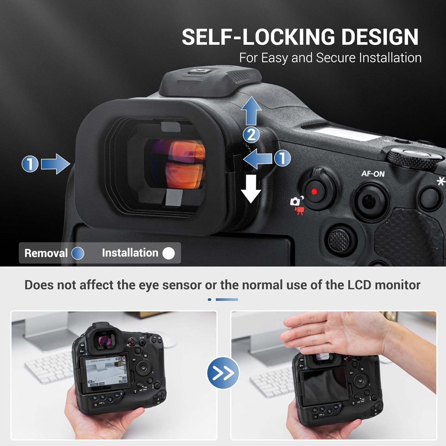 JJC Camera Eyecup Eyepeice Viewfinder for Canon EOS R1 Mirrorless Camera, Soft Silicone Eye Cup Replaces Canon ER-i, Provides Comfortable Viewfinding - Image 5