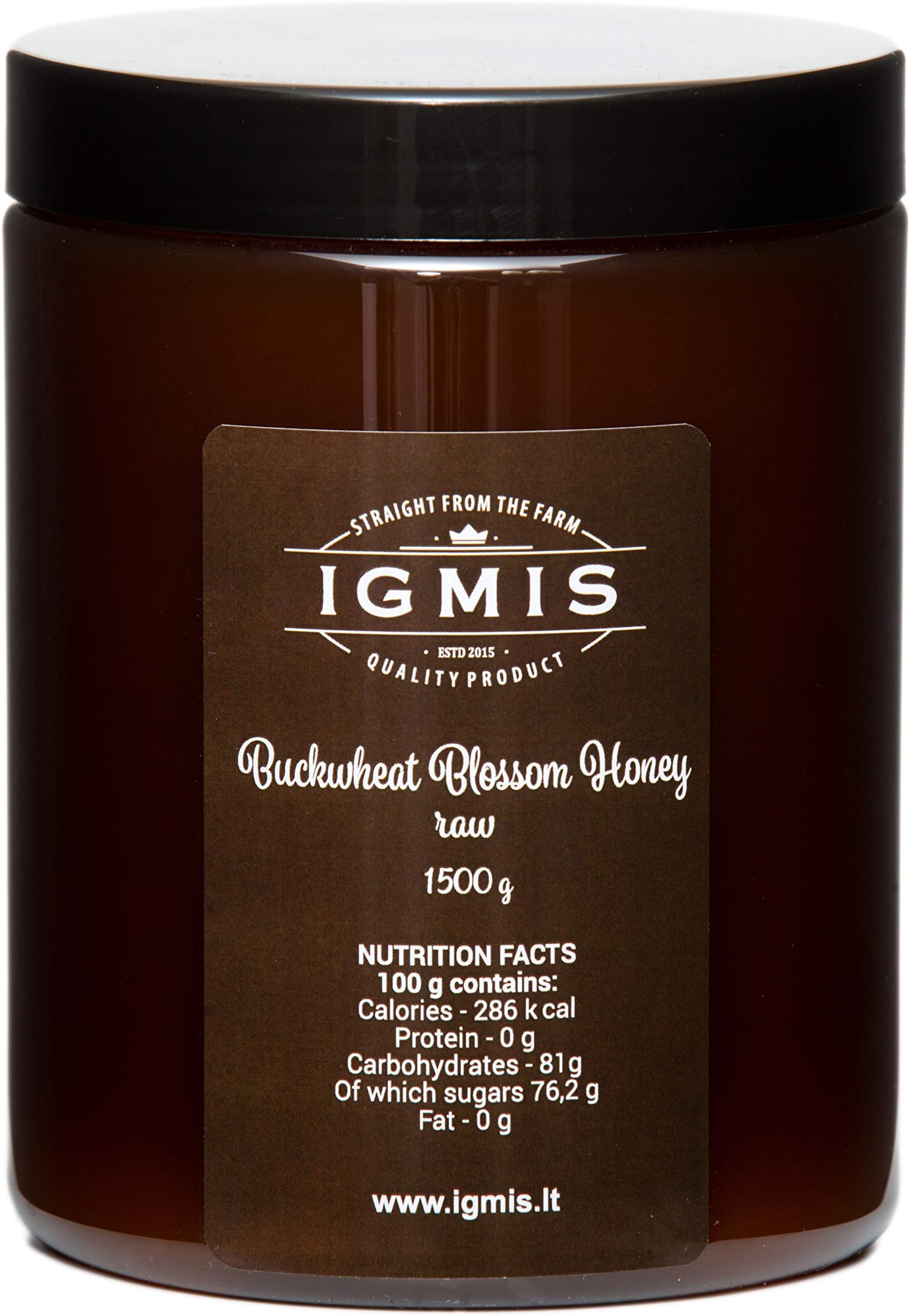 Huge 1.5 kg Jar of Set Natural Raw Buckwheat Blossom Honey by Igmis