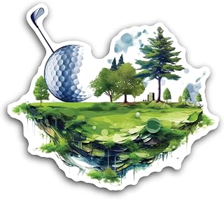 2 (Pieces) 3" and 5" Golf Course Sticker, Waterproof Vinyl Decals for Many Purpose Like Cars, Trucks, Laptops, Phones, Windows and More