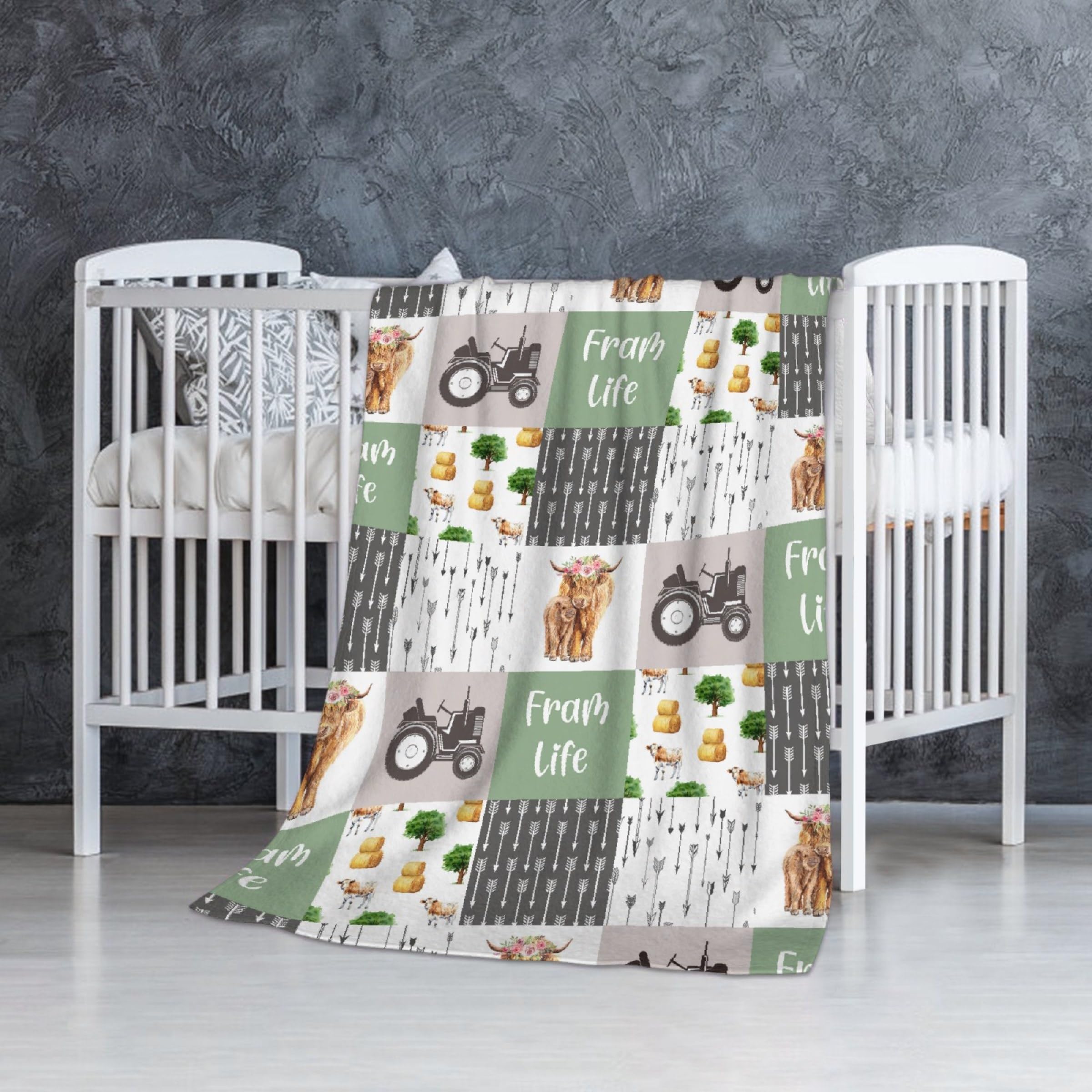 Todeyya Cow Farm Baby Blanket Gifts Super Soft Cow Farm Toddler Blanket for Boys Girls, Newborn, Infant Nursery Blanket for Stroller, Crib 30x40 in for Toddler