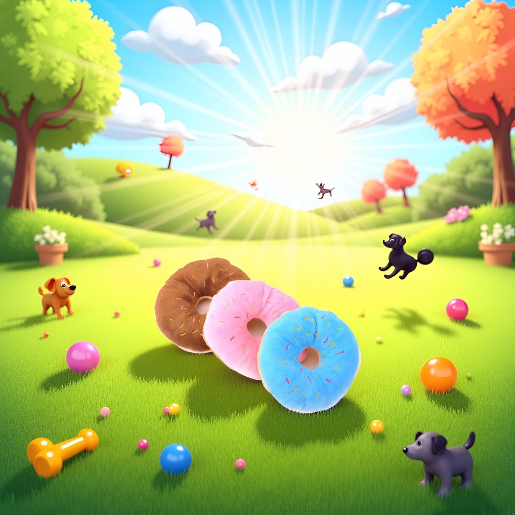 Juguete para mascotas de color aleatorio en forma de dona, chirriante, cachorro, perro, gato, gatito, juguete masticable con sonido, resistente y práctico, diseño simple y sofisticado