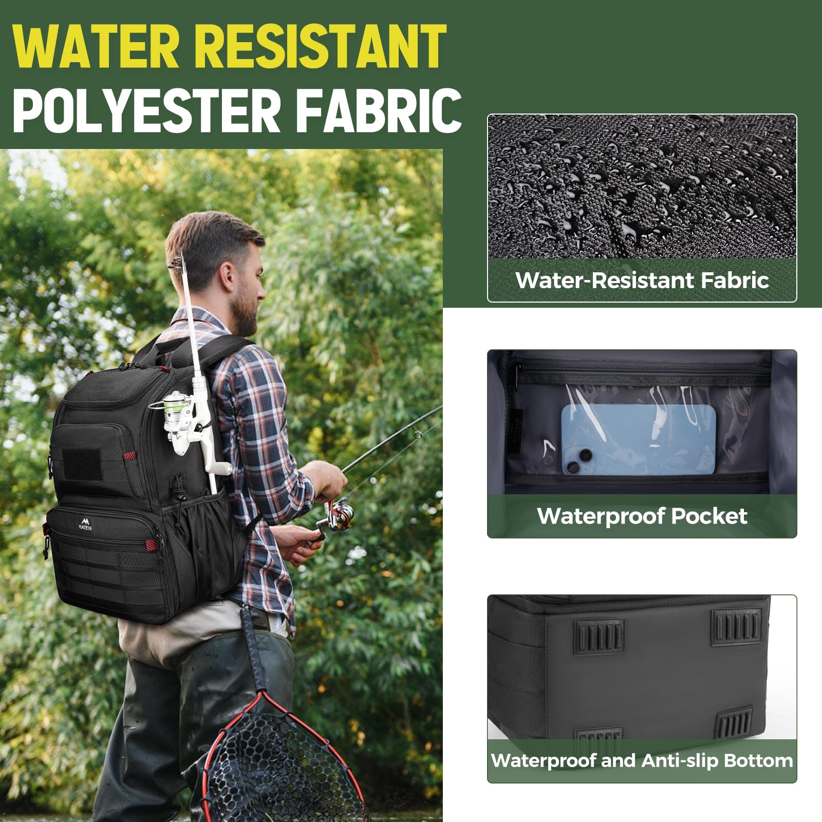 MATEIN Fishing Backpack - Tackle Box with Cooler -5 MATEIN Fishing Backpack - Tackle Box with Cooler -5