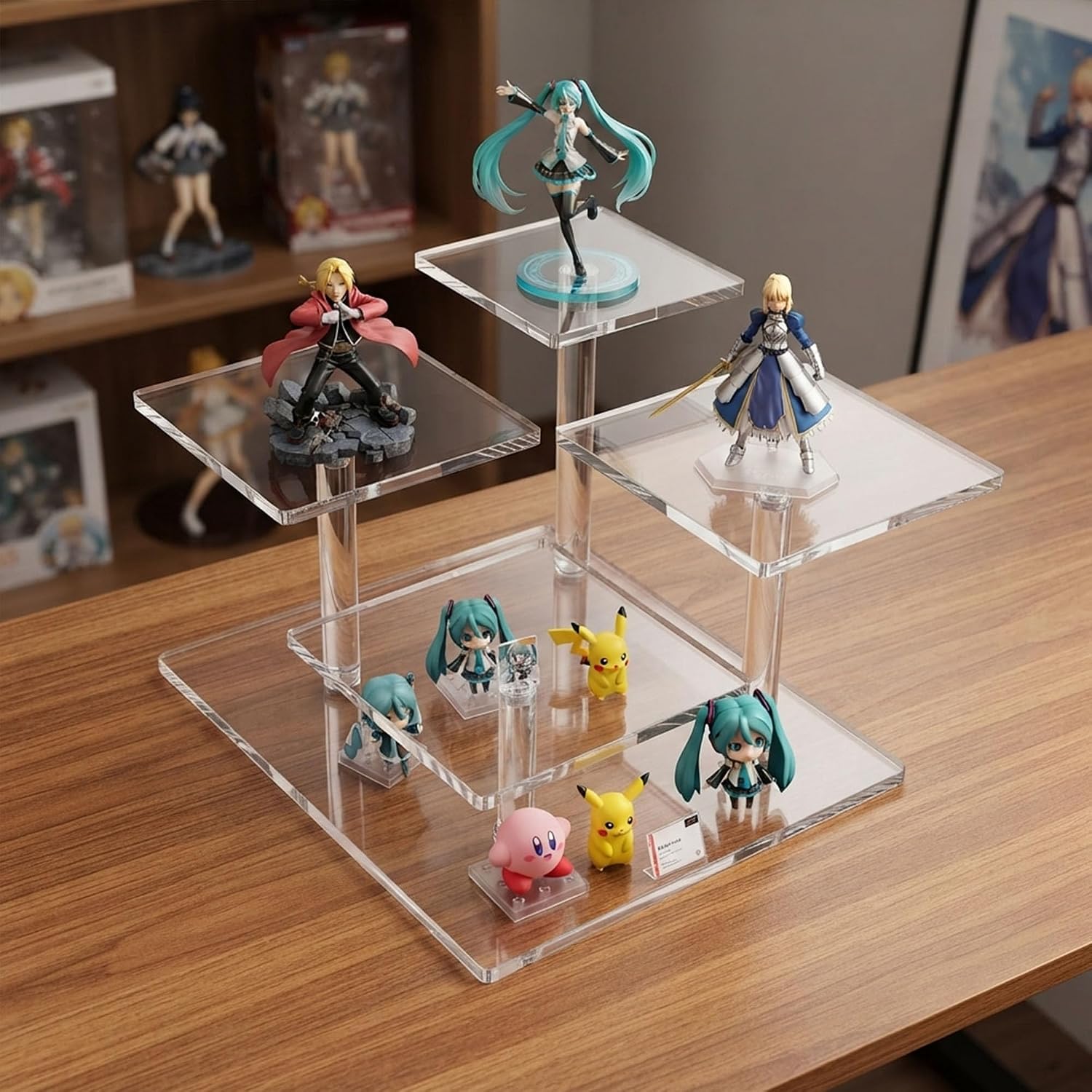 Acrylic Riser Tray Plant Stand Square for Figure Cup Display