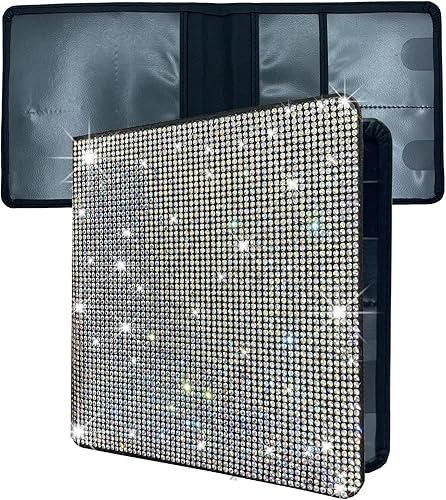 Miniatura 8 de Soporte para documentos de registro y seguro de automóvil, organizador de cuero con diamantes de imitación, organizador de guanteras de vehículo