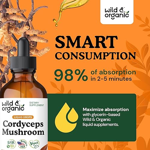 Miniatura 4 de Cordyceps - Extracto de hongos, suplemento líquido Cordyceps Sinensis para apoyo inmunológico y energético, tintura en polvo de hongos Cordyceps -
