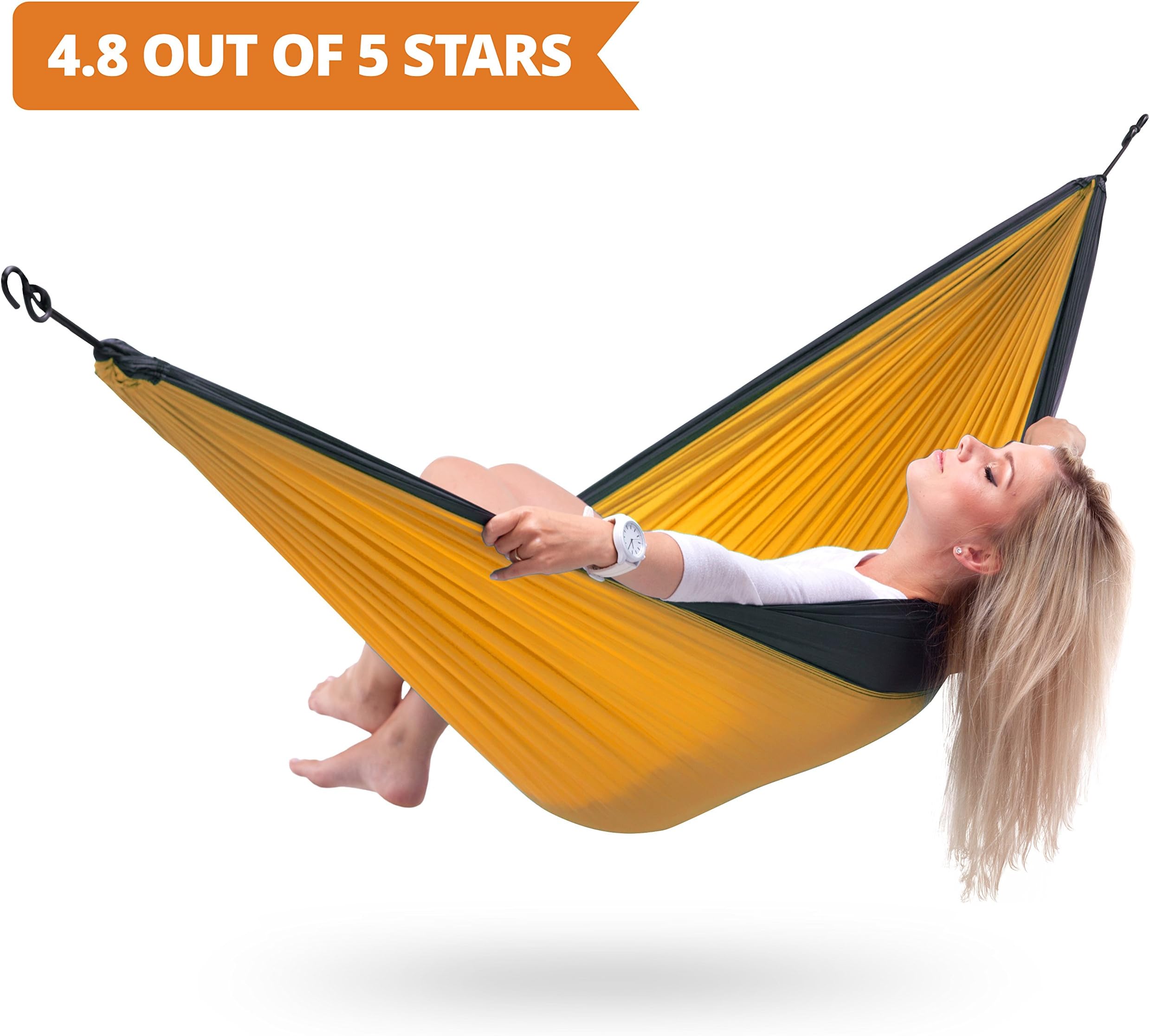 Parachute ™ Double Hammock Best All-in-One Portable Lightweight Two Person Hammock with Straps & S-Hooks for Travel, Backpacking and Camping Outdoors!