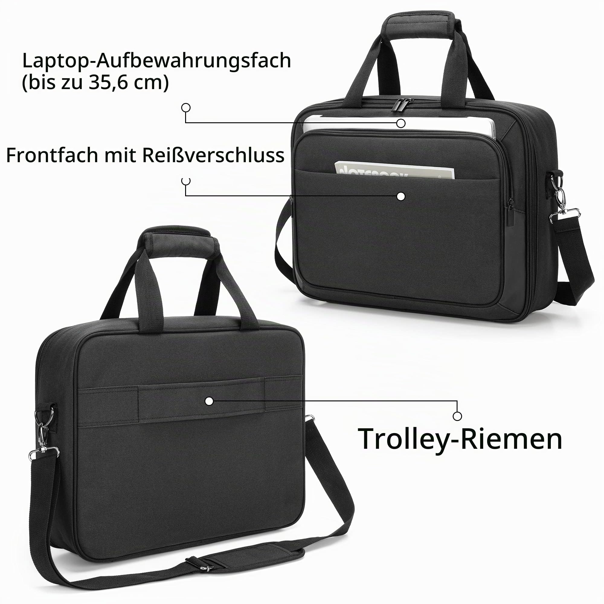 samdew Einlagige Aufbewahrungstasche für Tragbare Mobile Drucker | Kompatibel mit HP Tango/Tango X, HP Officejet 250/200, Trage Tasche für Druckermit Laptop Schicht(bis zu 14"), Trolley Gurt