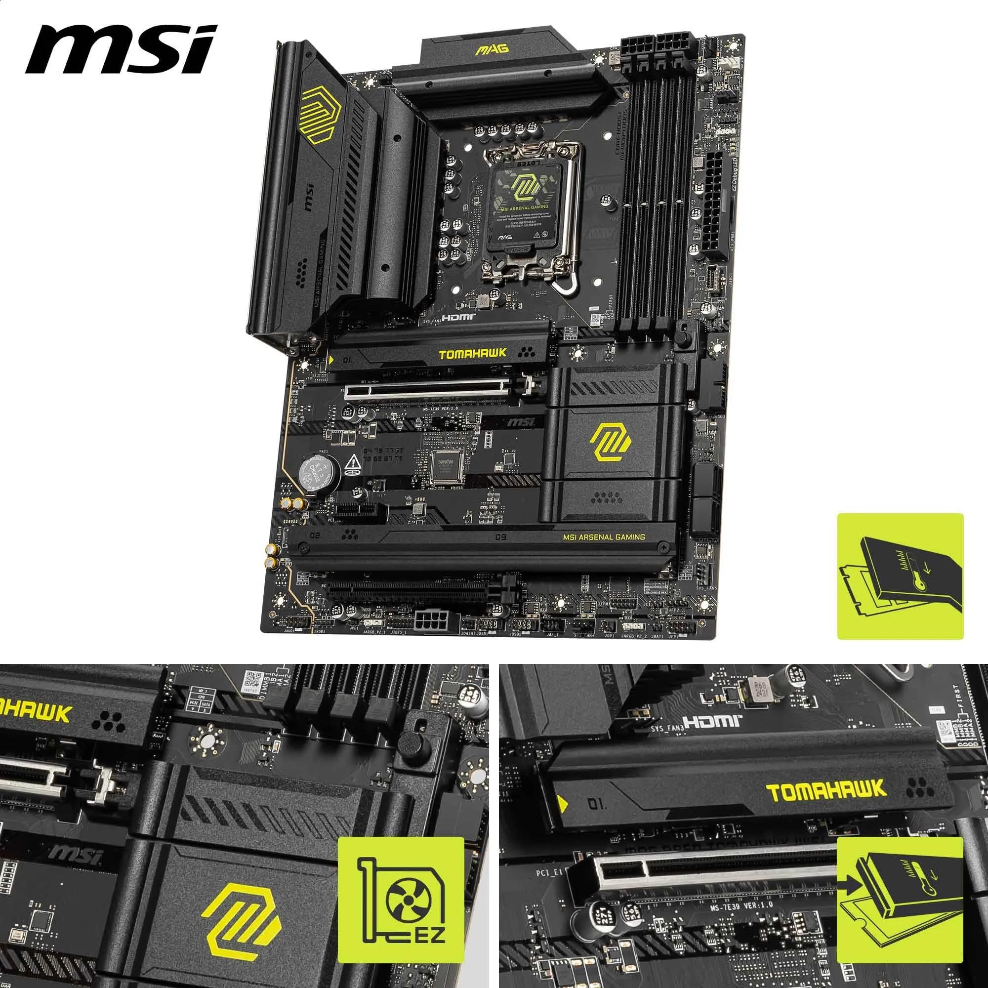 MSI MAG B860 TOMAHAWK WIFI - Scheda madre ATX, supporta i processori Intel Core Ultra (Serie 2), LGA 1851 - DDR5 Memory Boost 9200+ MT/s OC, 1 x PCIe 5.0 x16, 1 x M.2 Gen5, LAN 5G, Wi-Fi 7