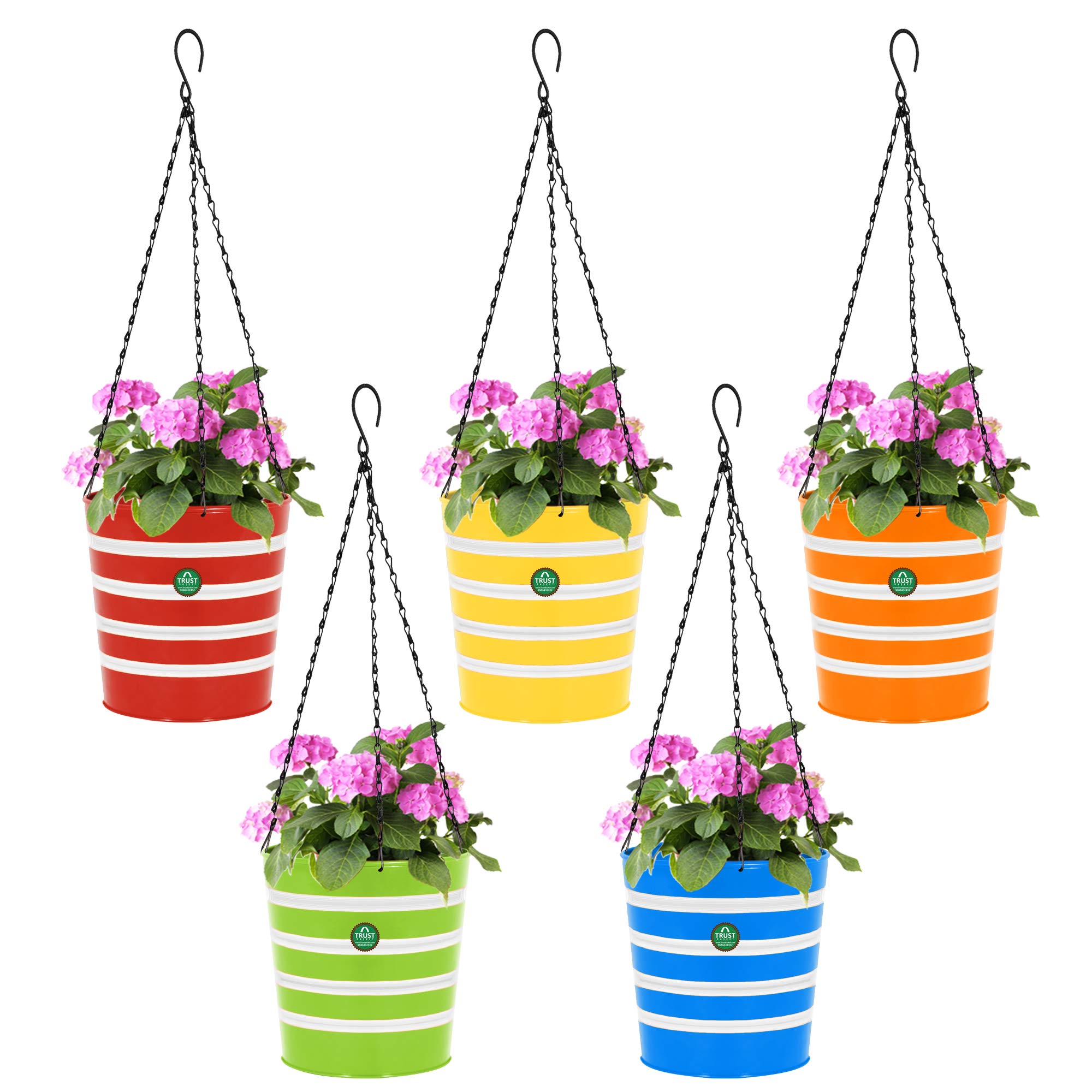 TrustBasket Round Ribbed Hanging Basket - Set of 5 (Green, Yellow, Red, Blue, Orange) (B07Q2F5DP9) Amazon Price History, Amazon Price Tracker
