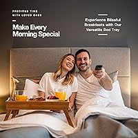 Vista 2 de Bandeja de cama Home-it con patas plegables, bandeja para desayuno de bambú con patas para desayuno