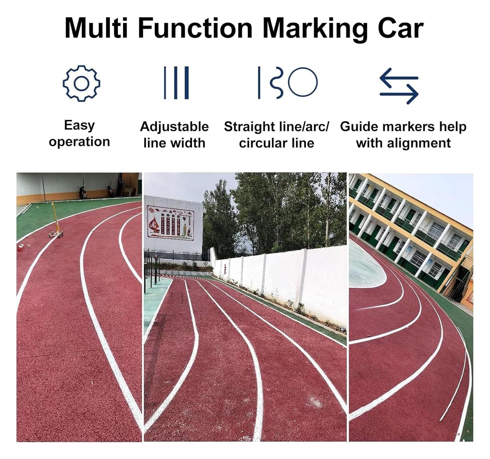 Macchina per La Marcatura di Linee con Trasferimento A Ruota, Marcatore di Linee con Vernice Spray per Scuole, Sport, Garage, Disegna Linee Rette/Curve/Cerchi