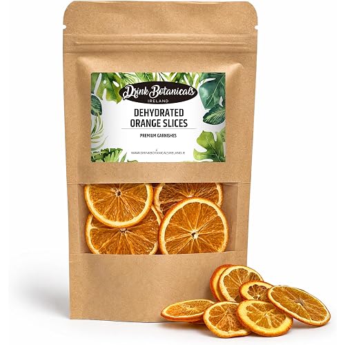 Dehydrated Dried Orange Slices Wheels | Approx 15+ Slices | 100% Natural | Sugar Free | Gluten Free | Dehydrated Orange Wheels for Cocktails, Garnishes, Deserts | Fruit Slice | 1.76 OZ | 50 Grams