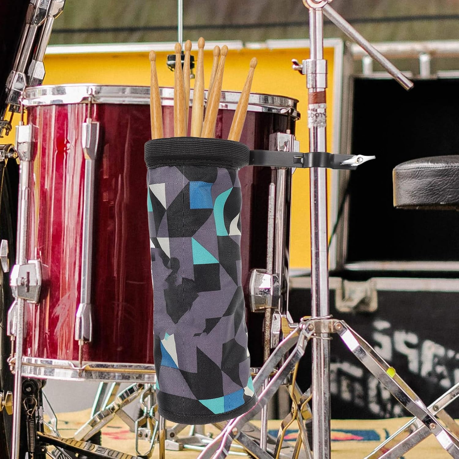 YARNOW Portable Drumstick Bag Case Small Square Drum Stick Carrier Sturdy Drumstick Carrying Case for Drummers and Percussionists