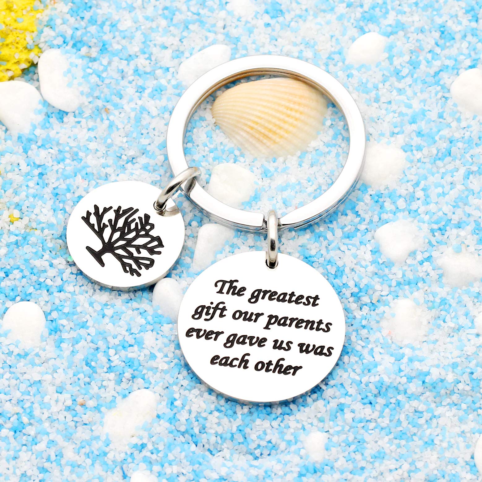 lauhonmin Sister Brother Gifts Key Chain for Daughter Son Family Tree - The greatest gift our parents ever gave us was each other