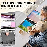 Vista 2 de WOT I Telescoping Project Organizer, Refillable Binder with Dividers and Pockets, 13 Pocket Folders, 1 Inch 3 Ring Binder, Black