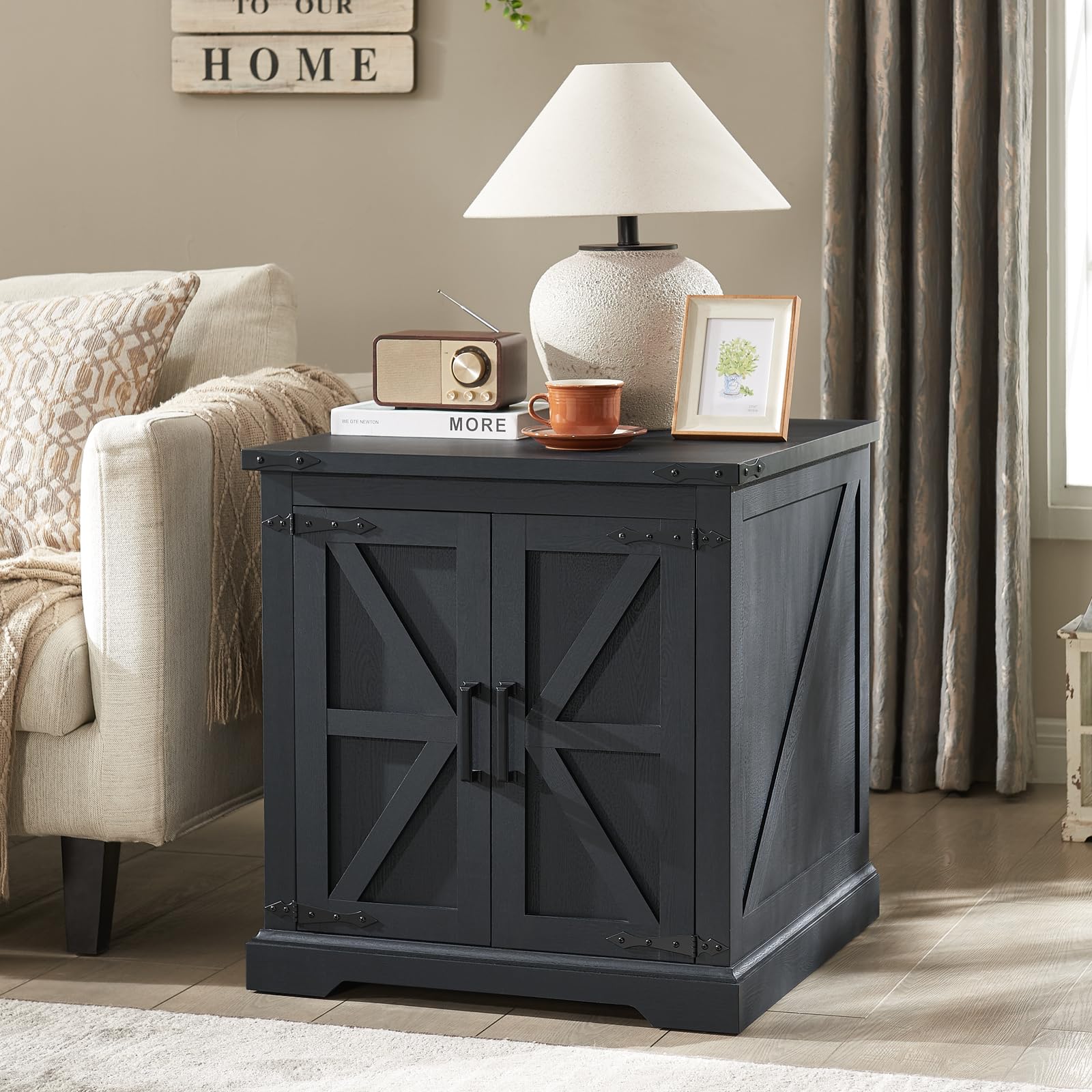 Amazon.com: Barnyatoh Farmhouse End Table with Charging Station,24