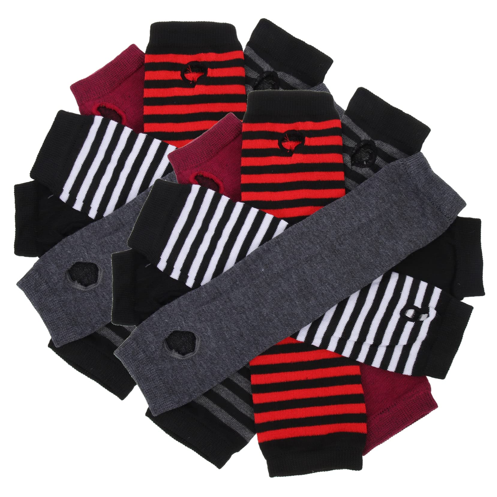 Mangas de brazo de compresión sin dedos, pack de 6 pares unisex de calentadores largos transpirables 8