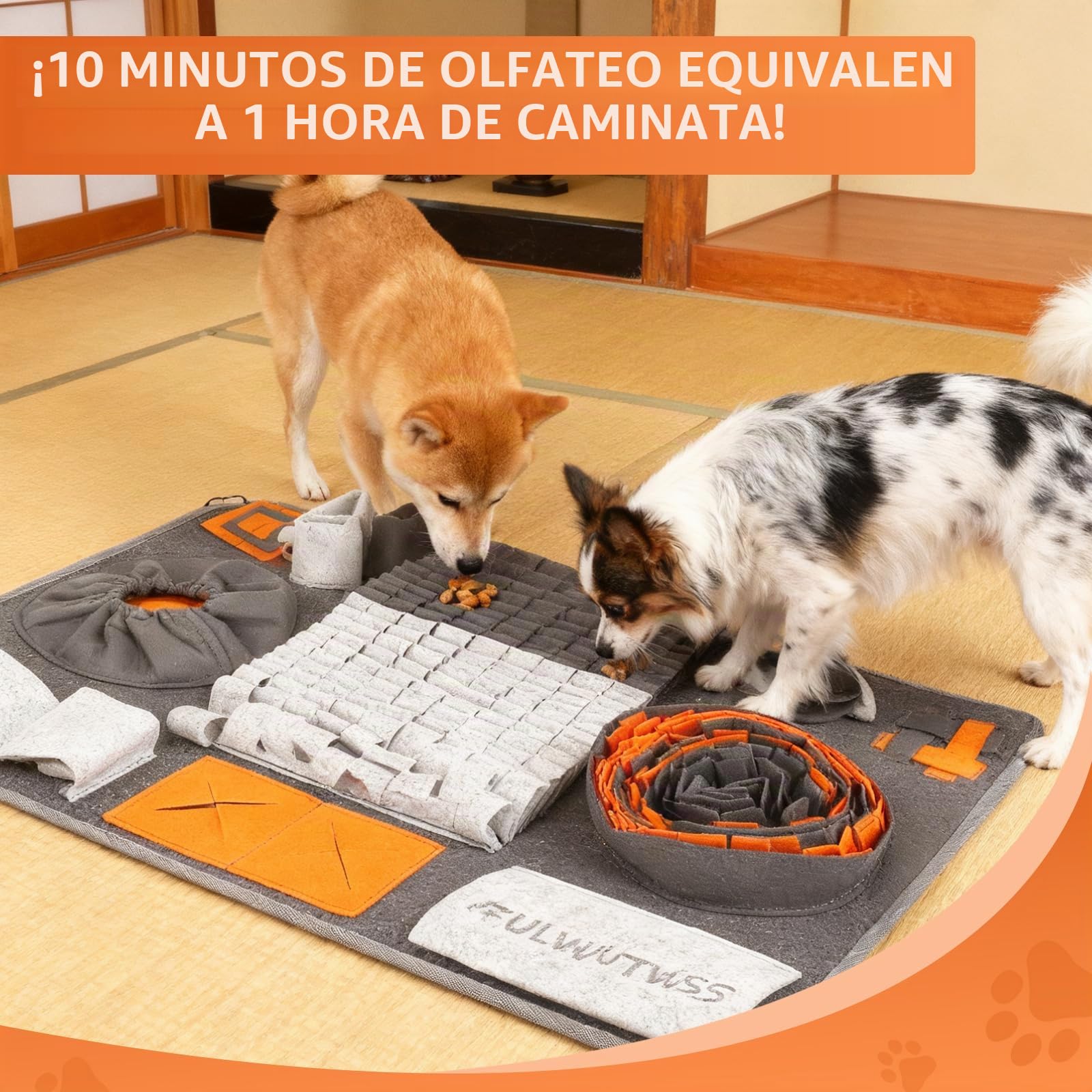 Alfombra para olfatear para perros – Juguete inteligente y juegos de búsqueda para el desarrollo mental, alfombra de fieltro resistente, resistente a desgarros, parte inferior antideslizante, 66 x 43