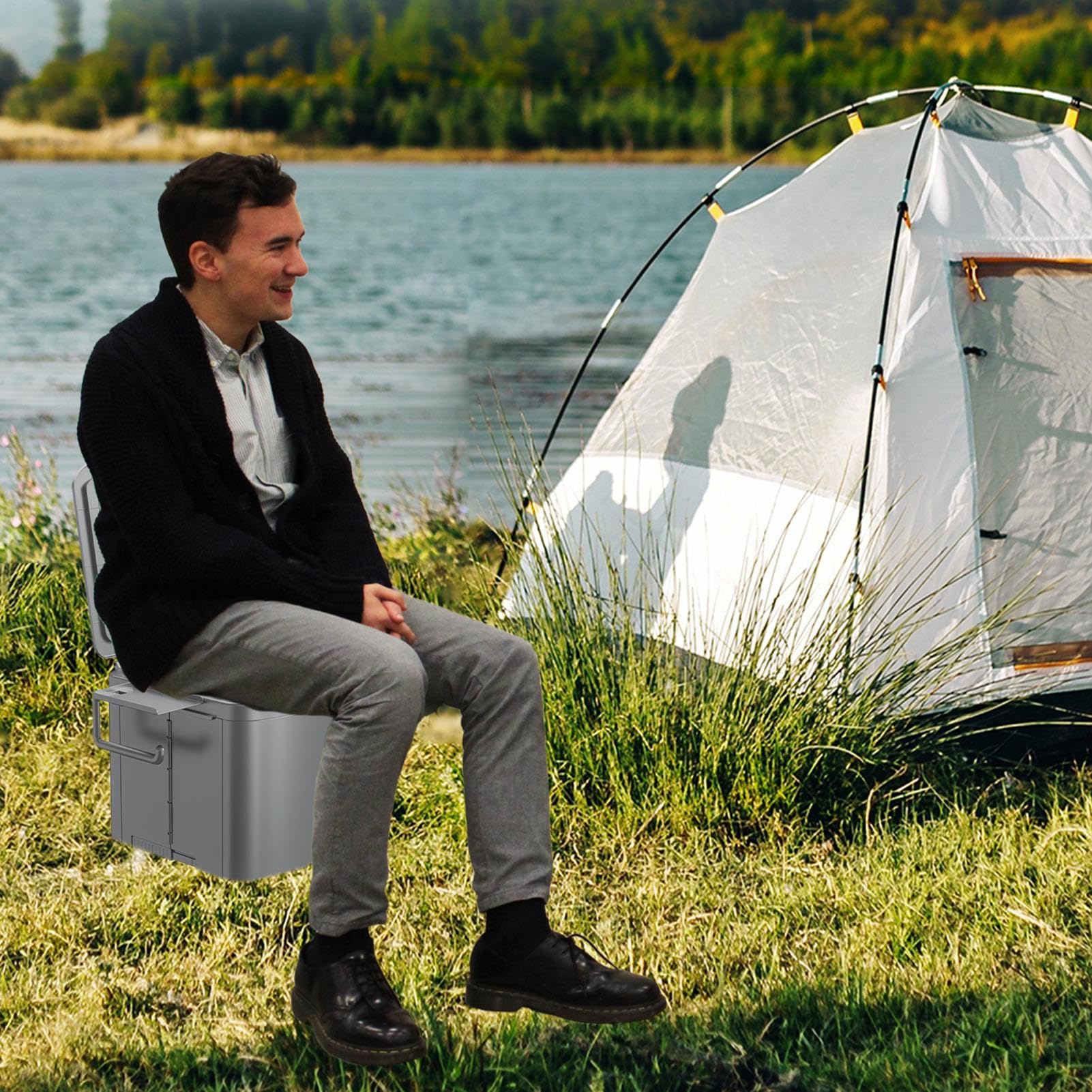Przenośny Nocnik i Toaleta Turystyczna Solidny nocnik z siedziskiem | Przenośna Toaleta Podróżna na outdoor, wędrówki, namiot, plaża, podróże, samochód, łódź, , do