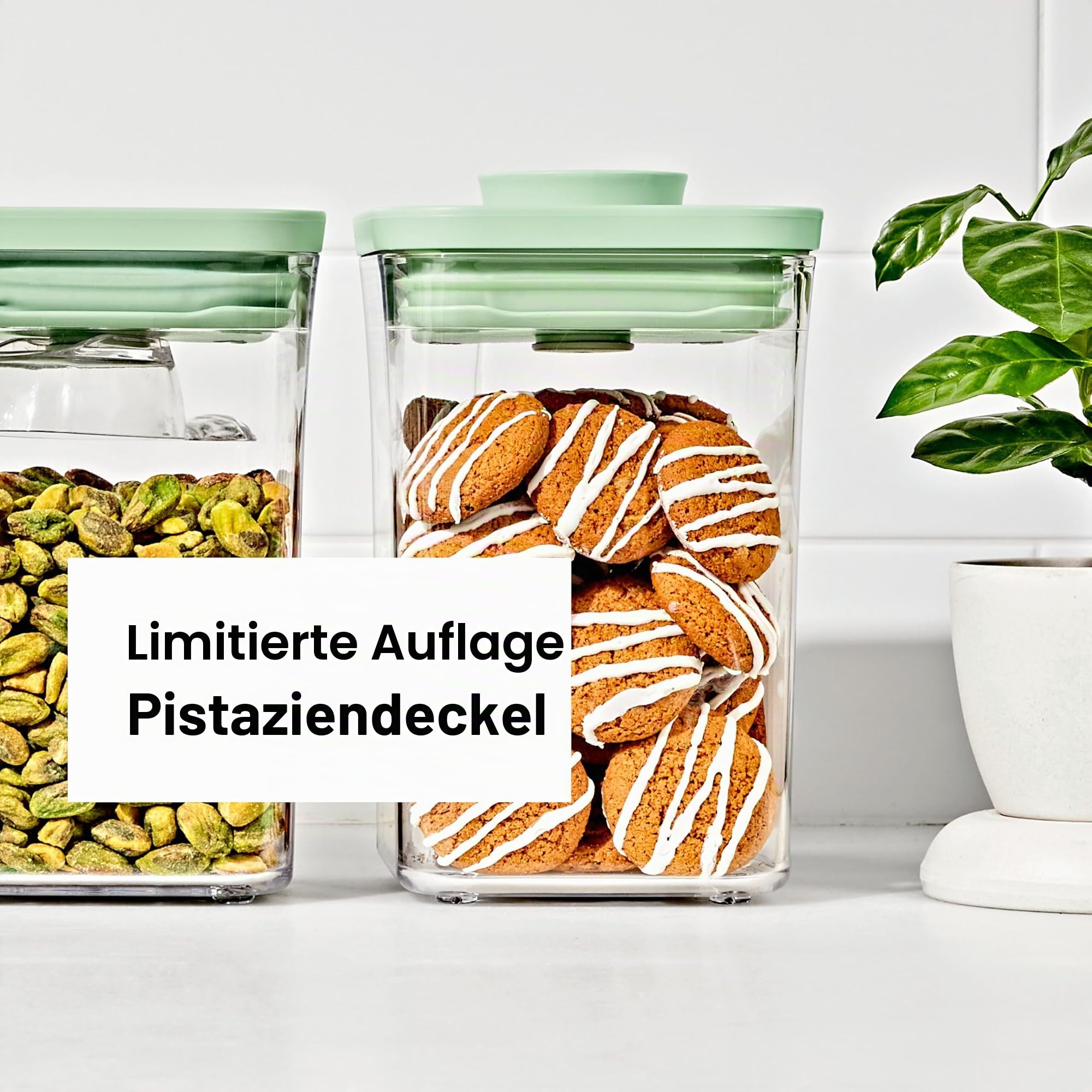 OXO Good Grips Pop Behälter mit Mini-Löffeln, Pistazie, limitierte Edition, 3 Stück