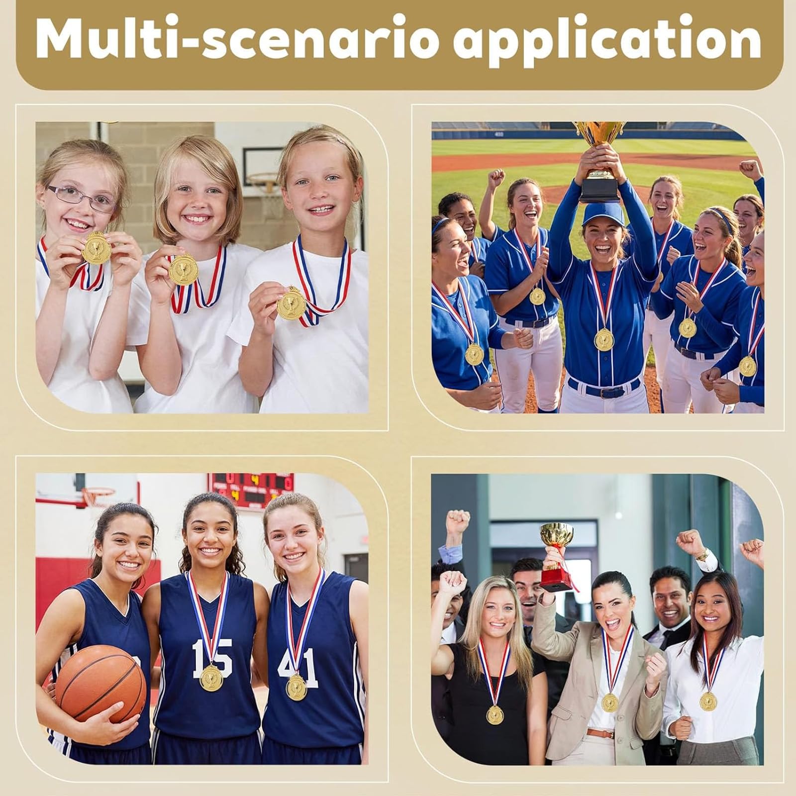 12 Pezzi Medaglie, Medaglia in Metallo, Medaglia d'oro per Compleanno Bambini, Medaglie Vincitore Oro, Medaglia d'oro in Metallo con Nastro, per Bambini, Adulti, Calcio, Souvenir Sportivo