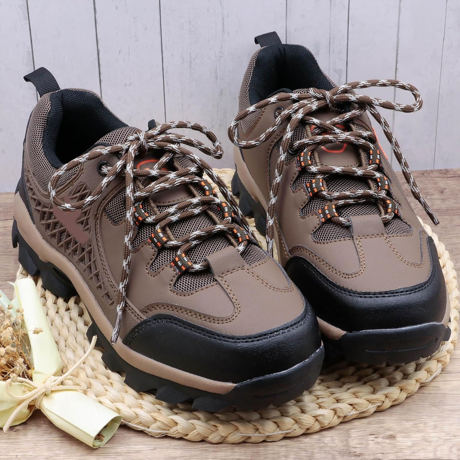 DELELE 2 Pair Round Wave Shape Non Slip Heavy Duty and Durable Outdoor Climbing Shoelaces Hiking Shoe Laces Shoestrings - Image 2