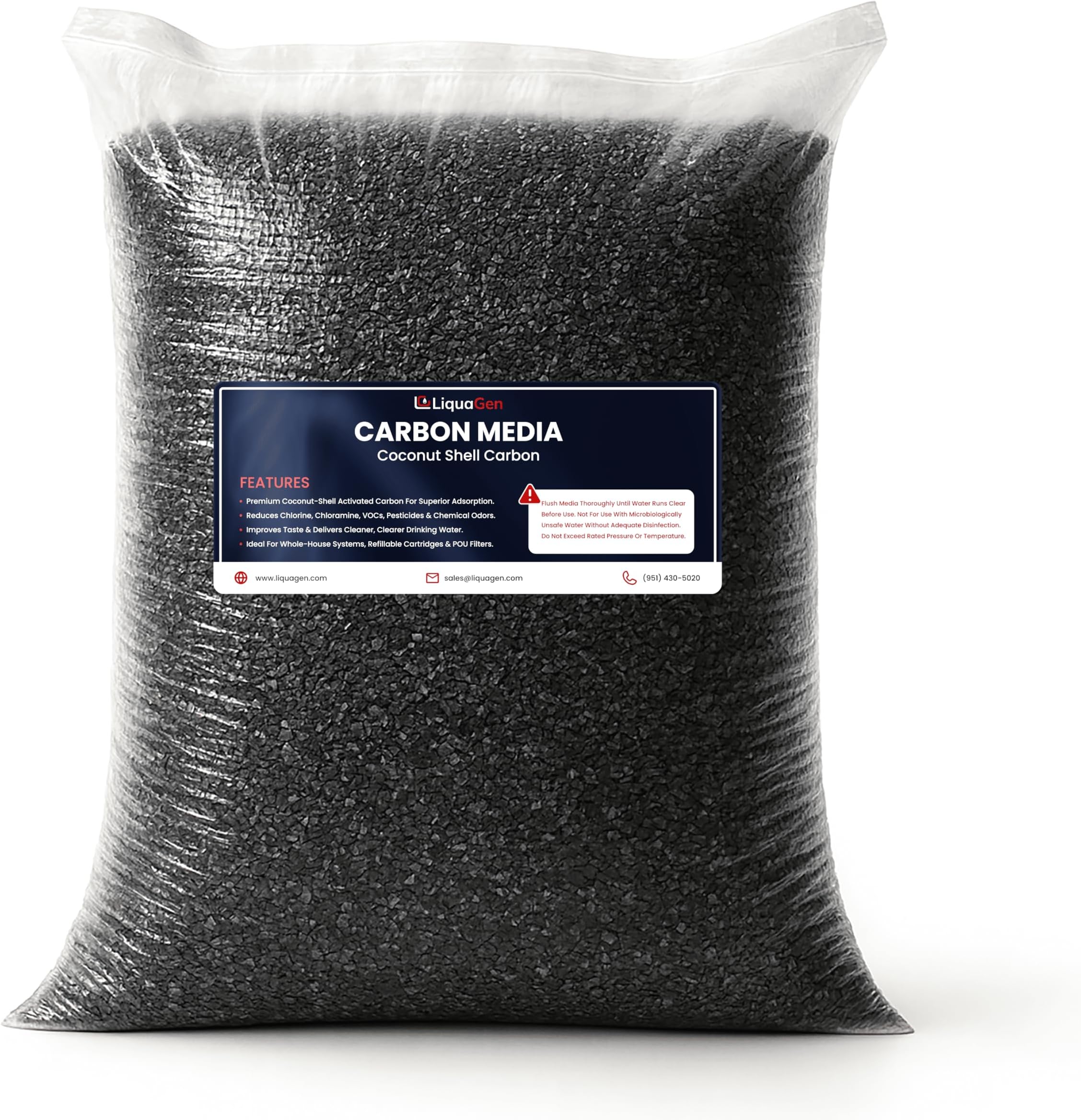 Coconut Carbon Media Whole House Systems | Contaminant Remover | Highly Porous Activated Charcoal Bulk for Whole Home Water Purification System's (1.5 cu ft)
