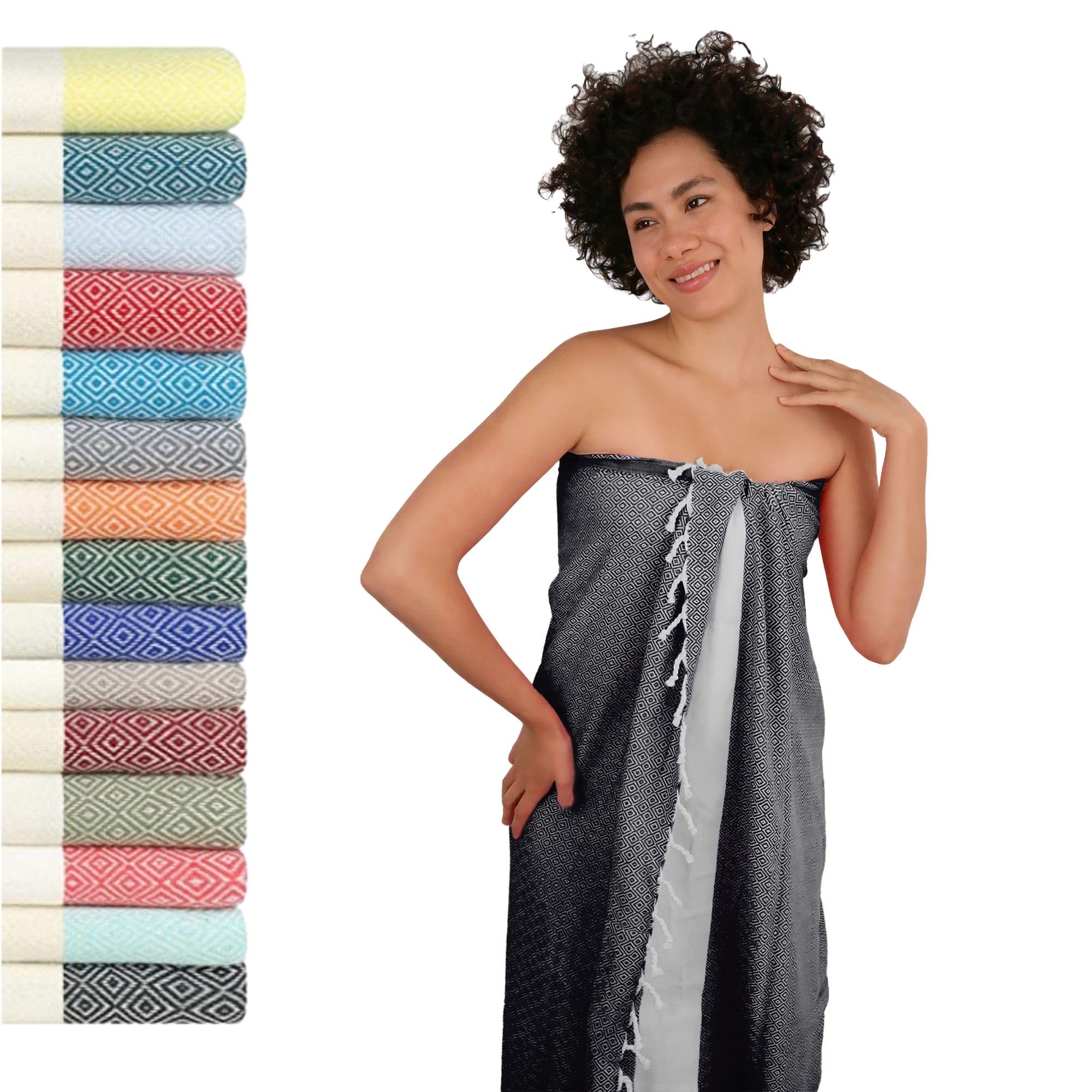 Flora Furora Toallas Playa Grandes Pareja 100x200 cm - Algodón Reciclado - Toalla Playa Grande: Mujer + Hombre Fouta Playa, Playa Accesorios Beach Towel, Esterilla Playa, Pareos Playa Grandes