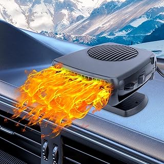 Car Heater Fan, 12V 200W Fast Heating and Cooling Fan Portable Windshield Defogger and Defroster Plug into Cigarette Lighter for Car RV SUV