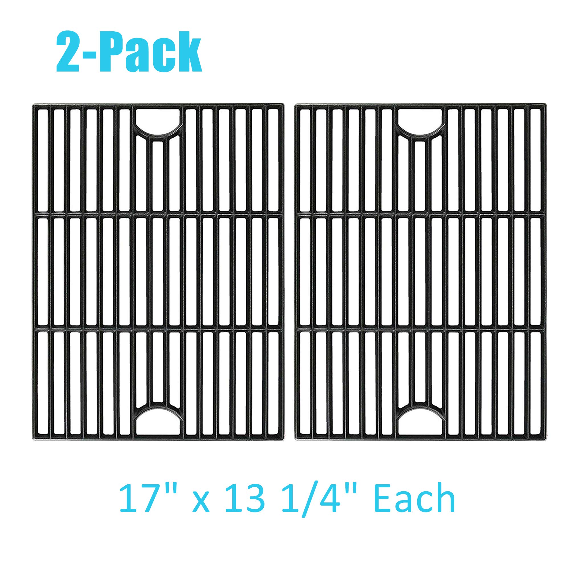 BBQration17 inch Matte Cast Iron Cooking Grid Grates Replacement Parts for Nexgrill 720-0830H, 720-0670, 720-0341, Kenmore 122.16119 415.16107110, Uniflame GBC981W GBC091W, Uberhaus and More