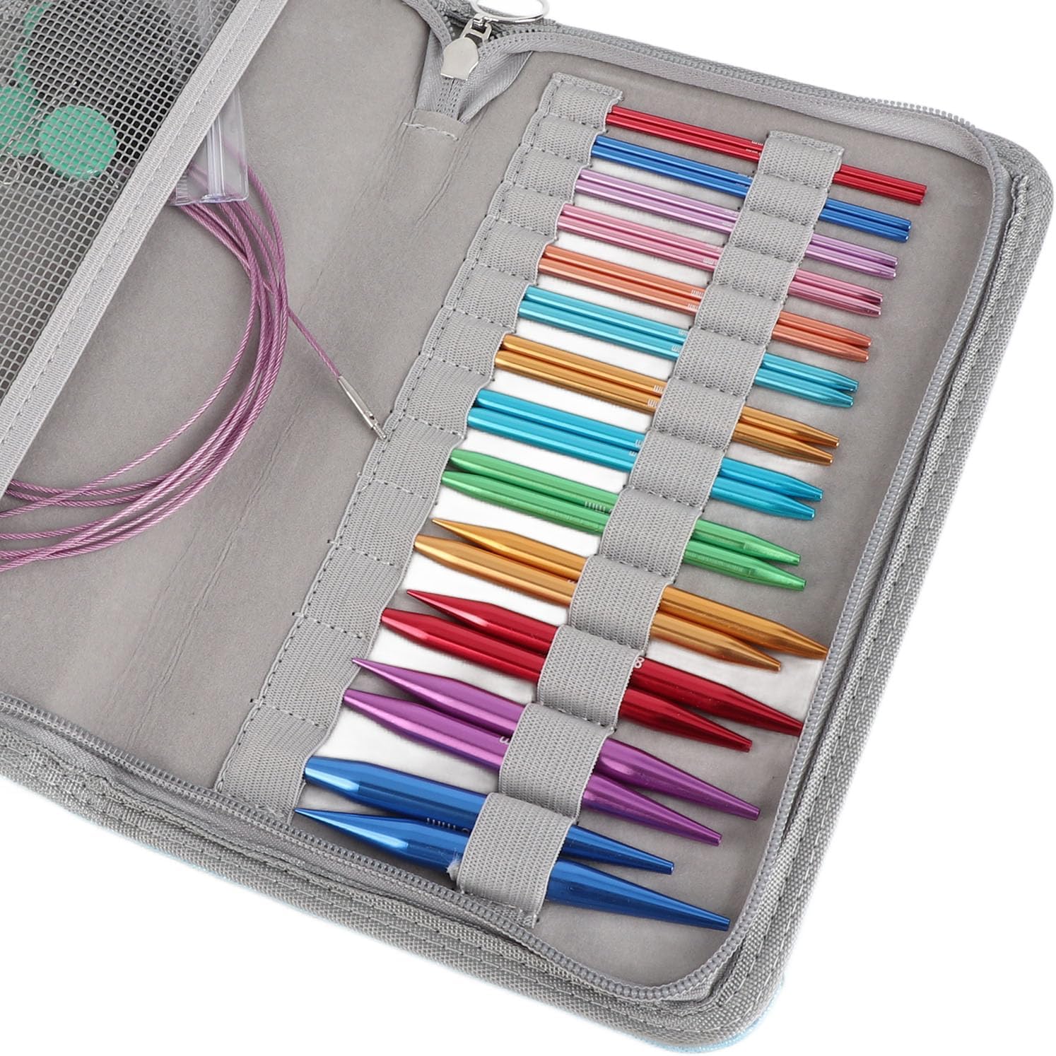 Circular Knitting Needles Set - 26PCS Interchangeable 3-10mm Knitting Needles with Metal Handle, for Knitting Projects, DIY Crafts and Handmade Creations