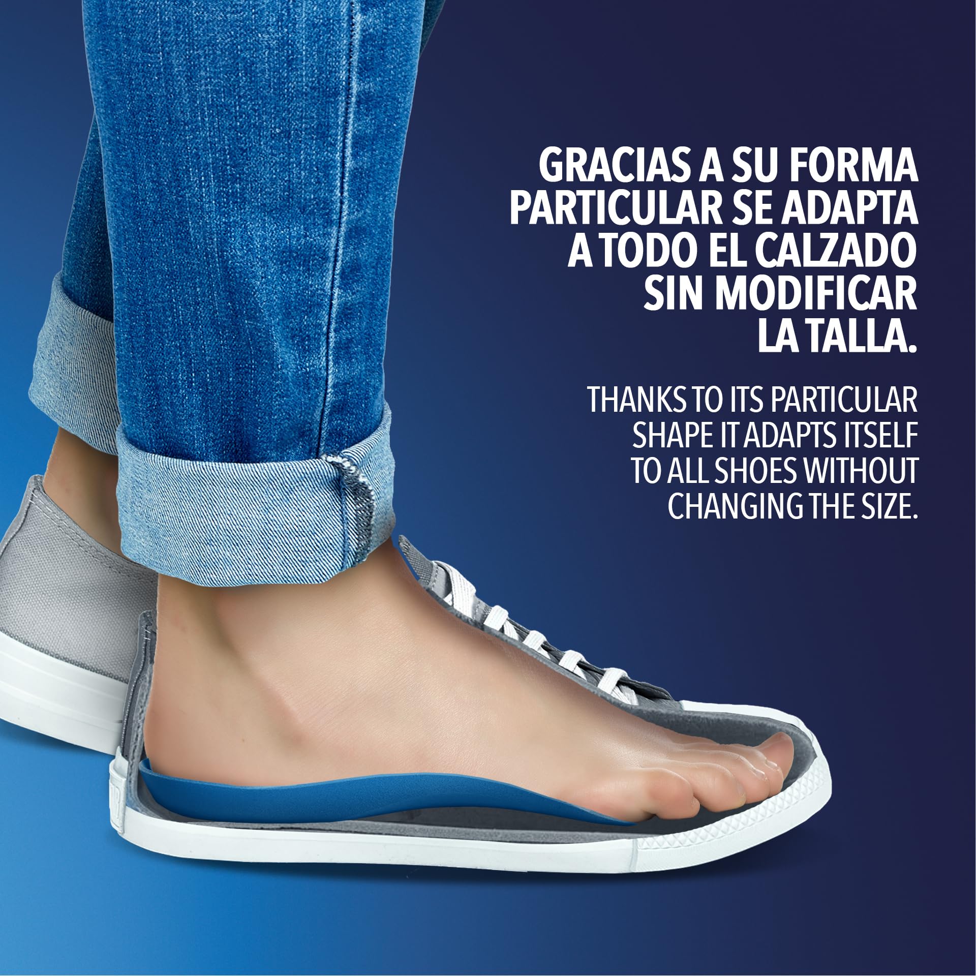 Bionaif Plantilla Ortopédica para Fascitis Plantar, Pie Plano y Espolón Calcáneo, Soporte del Arco Plantar, Azul Grande, Talla 43-48 (96-105 kg)