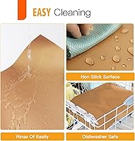 Vista 6 de 4 Pack Large Copper Oven Liners for Bottom of Oven BPA and PFOA Free, 16x24 Inch Thick Heavy Duty Non Stick Teflon Oven Mats for Electric, Gas, Cobre