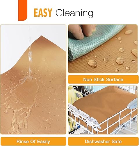Miniatura 10 de Paquete de 6 alfombrillas gruesas antiadherentes para parrilla al aire libre, resistentes, reutilizables y fáciles de limpiar, funciona para