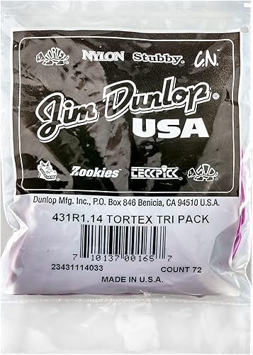 Vista 24 de JIM DUNLOP Triángulo Tortex 431P1.14, morado, 0.045 in, paquete de 6 jugadores Púrpura