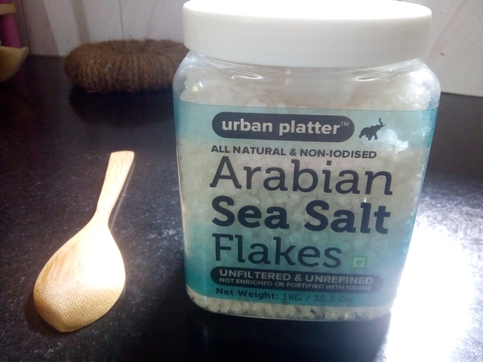 Urban Platter Arabian Sea Salt Crystals Jar, 1Kg [Unrefined Non