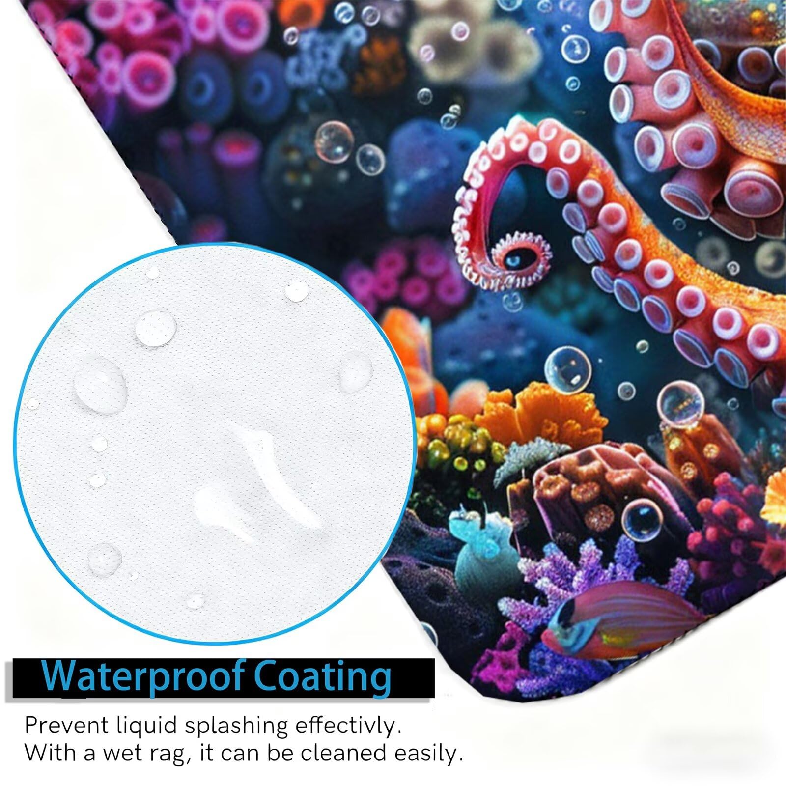 Tappetino Mouse XXL Polpo 150x959 cm Mousepad Mare Sottomano Scrivania Gaming, Base in Gomma Antiscivolo, Bordi Cuciti Rinforzati, Tappeto Mouse Grande per PC Desktop, Regalo Festa del Papà H0-880