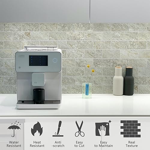 Miniatura 3 de STICKGOO 10 hojas de azulejos de metro para despegar y pegar, azulejos de pared para salpicaduras de cocina, azulejos de pared de PVC para