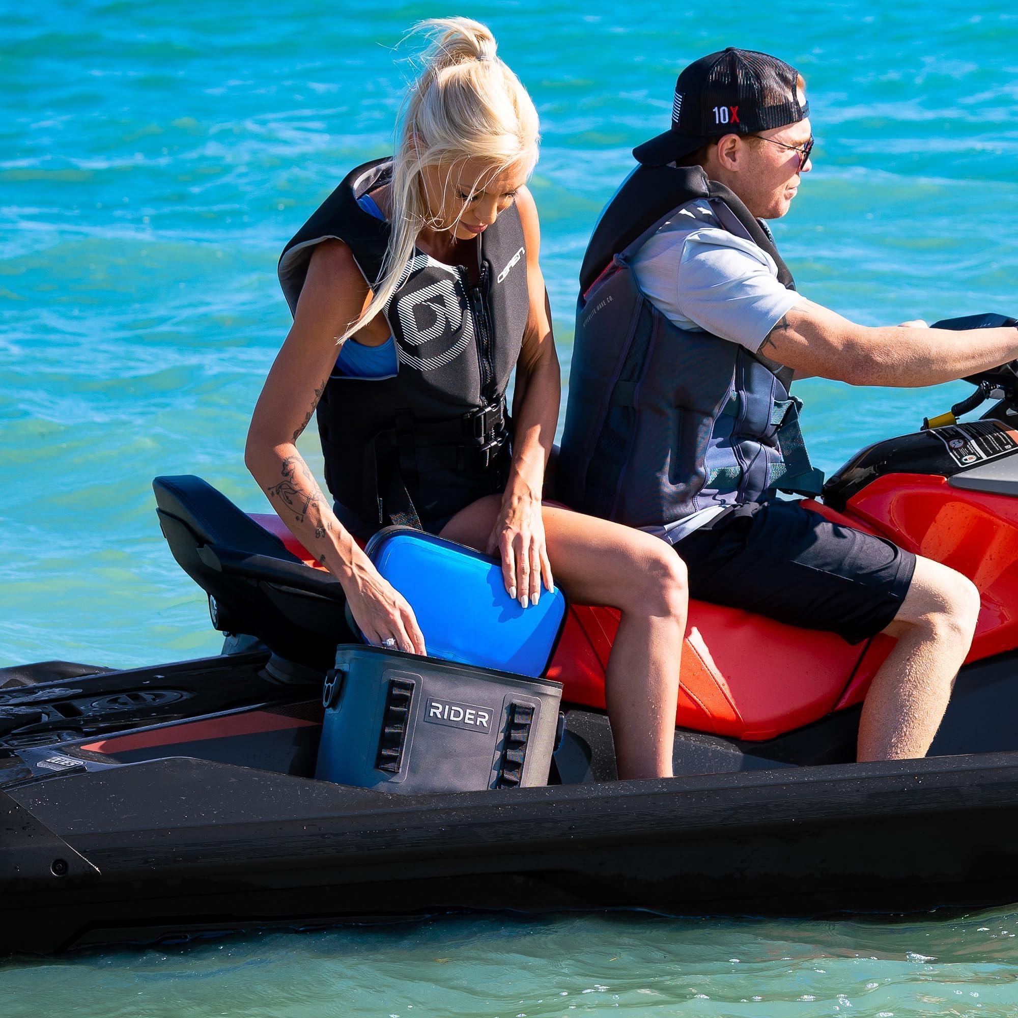 Rider Coolers PWC Jet Ski Sea Doo Cooler zestaw 2 lodówek pasuje do wszystkich osobistych jednostek pływających - szary