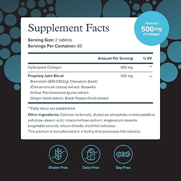Youtheory Mens Joint Collagen - Hydrolyzed Collagen Peptides Capsules - with Amino Acids & Natural Ingredients - Supports Muscle & Joint Health* - 120 Tablets (60-Day Supply)