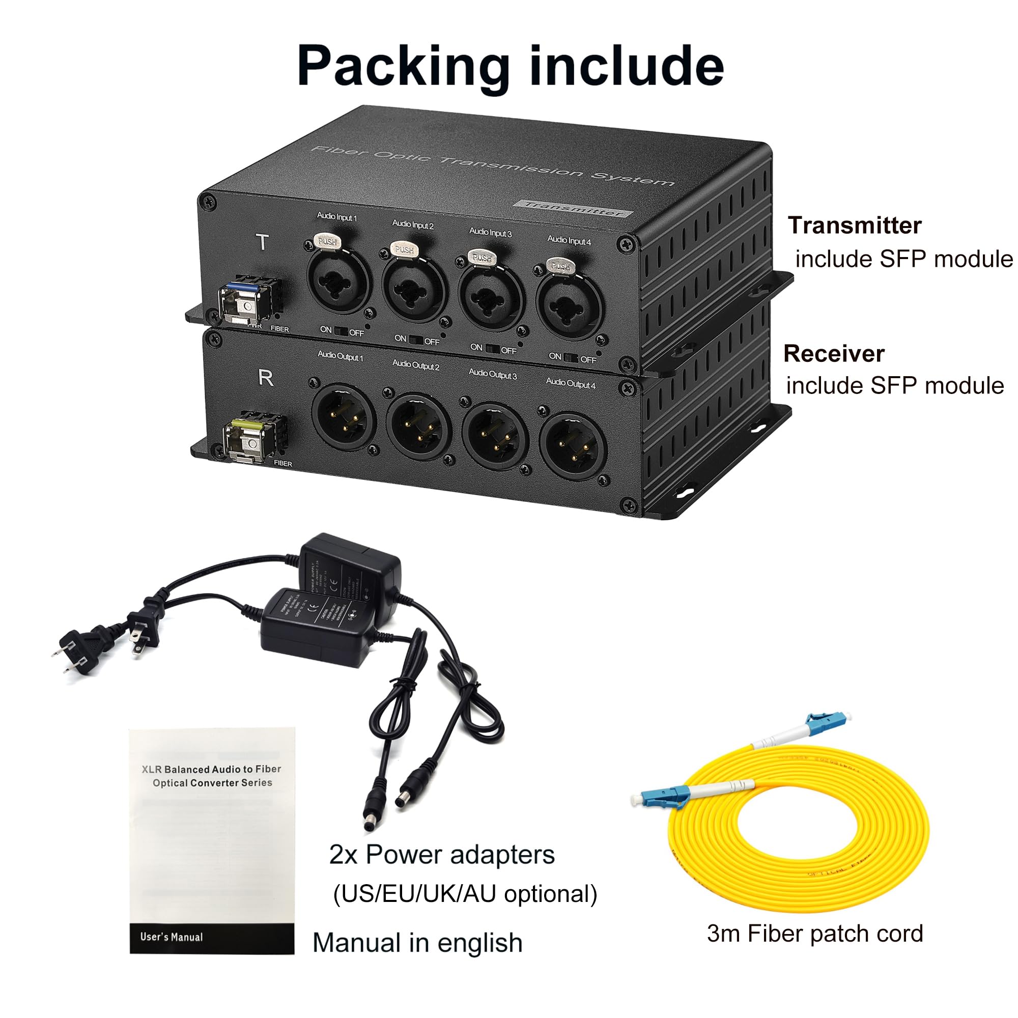 Amazon.com: XLR Balanced Audio Over Fiber Optic Extender A Pair