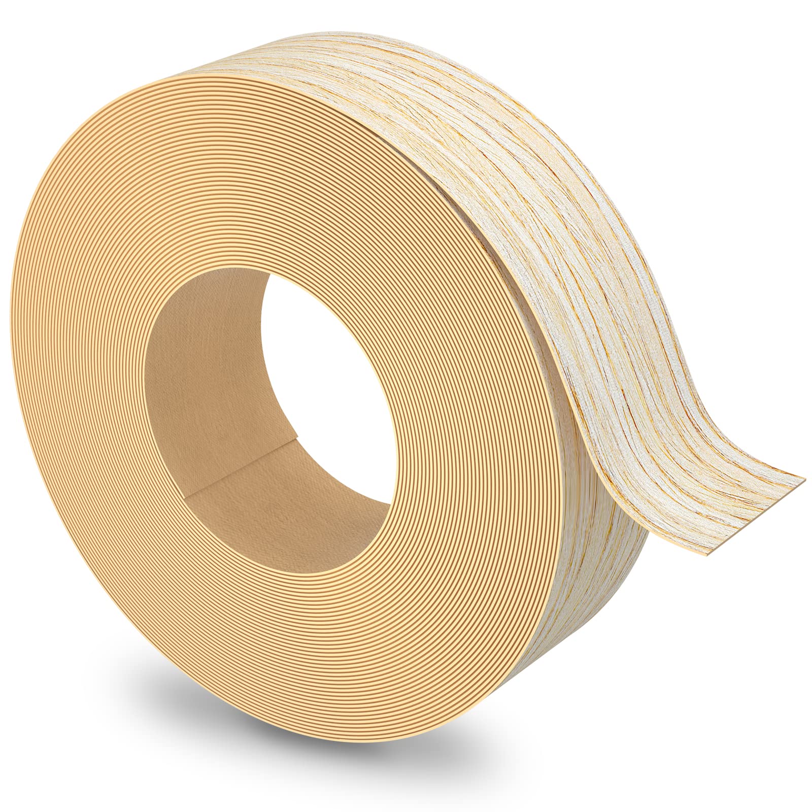 ZYJT White Oak Edge Banding, 2 inch x 25ft roll of Veneer Edge Banding - Pre-glued Flexible, Real Wood Tape for Cabinet Repair & Furniture Restoration