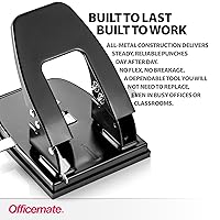 Vista 5 de Perforadora de papel estándar de 2 agujeros, capacidad de 30 hojas, negro (90079)