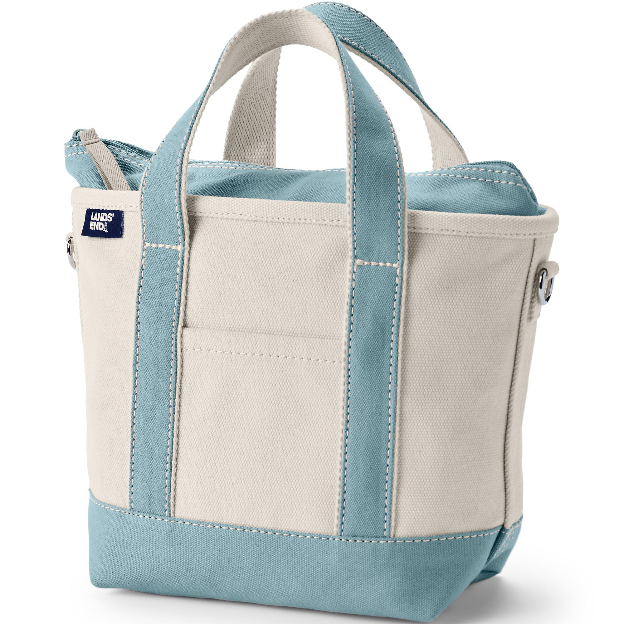 Lands End Zip Top Canvas Tote Bag