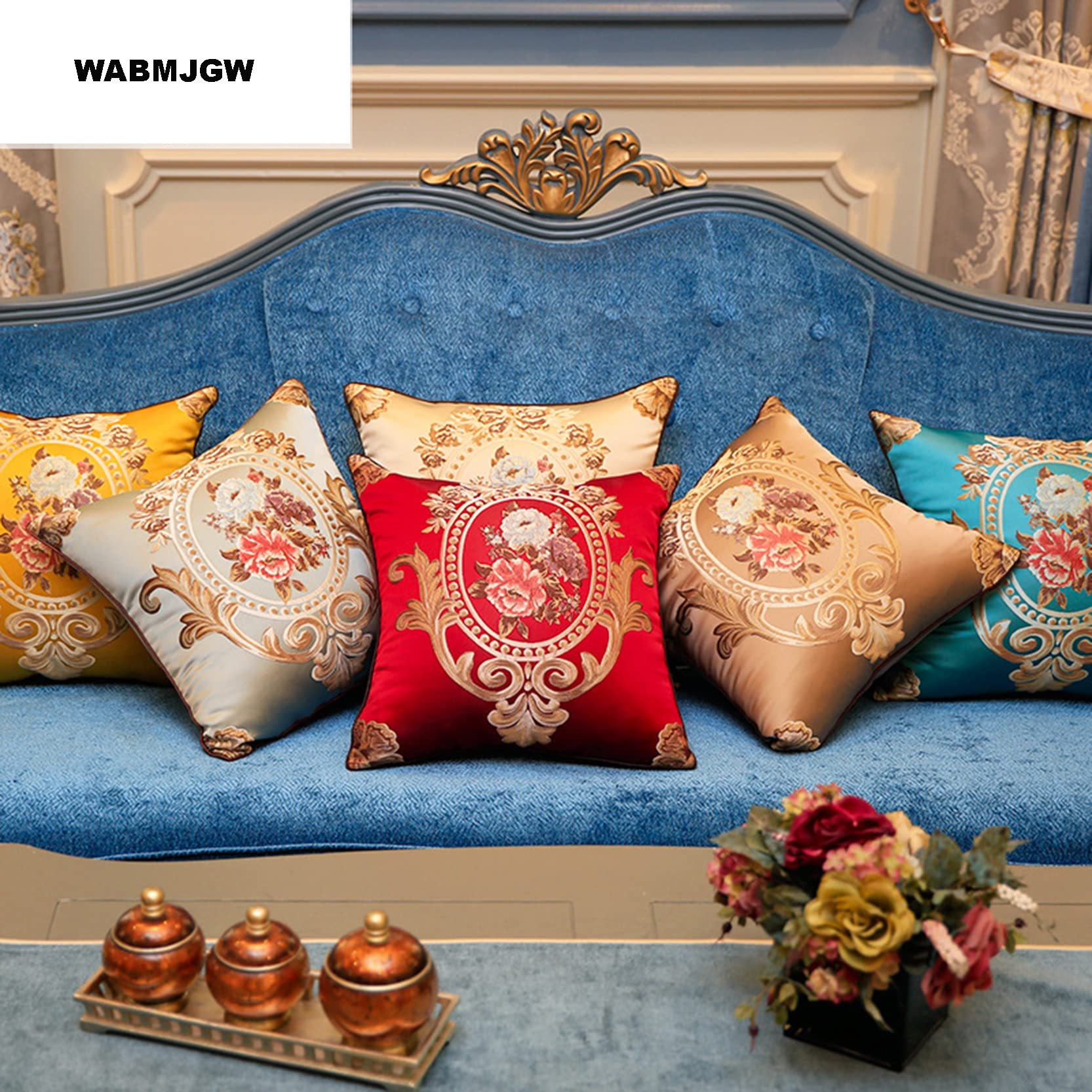 Amazon｜サテンクッションカバー 45x45cm,2パック スローピロー