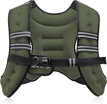 ZELUS Weighted Vest, 6lb/8lb/12lb/16lb/20lb/25lb/30lb Weight Vest with Reflective Stripe for Workout, Strength Training, Running, Fitness, Muscle Building, Weight Loss, Weightlifting