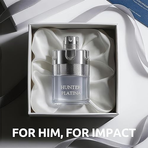 Miniatura 5 de HUNTER PLATINA - Colonia para hombre de larga duración - Eau de Parfum Woody fresco para hombre - Set de regalo de 3.4 fl oz